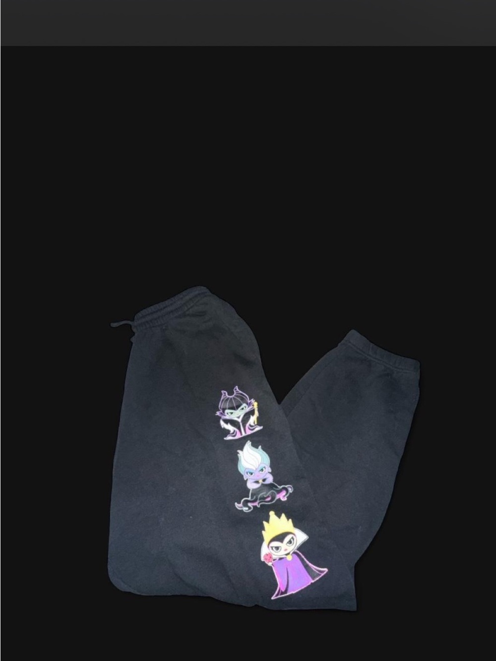 Women’s Black Graphic Sweatpants with Disney Villain Characters